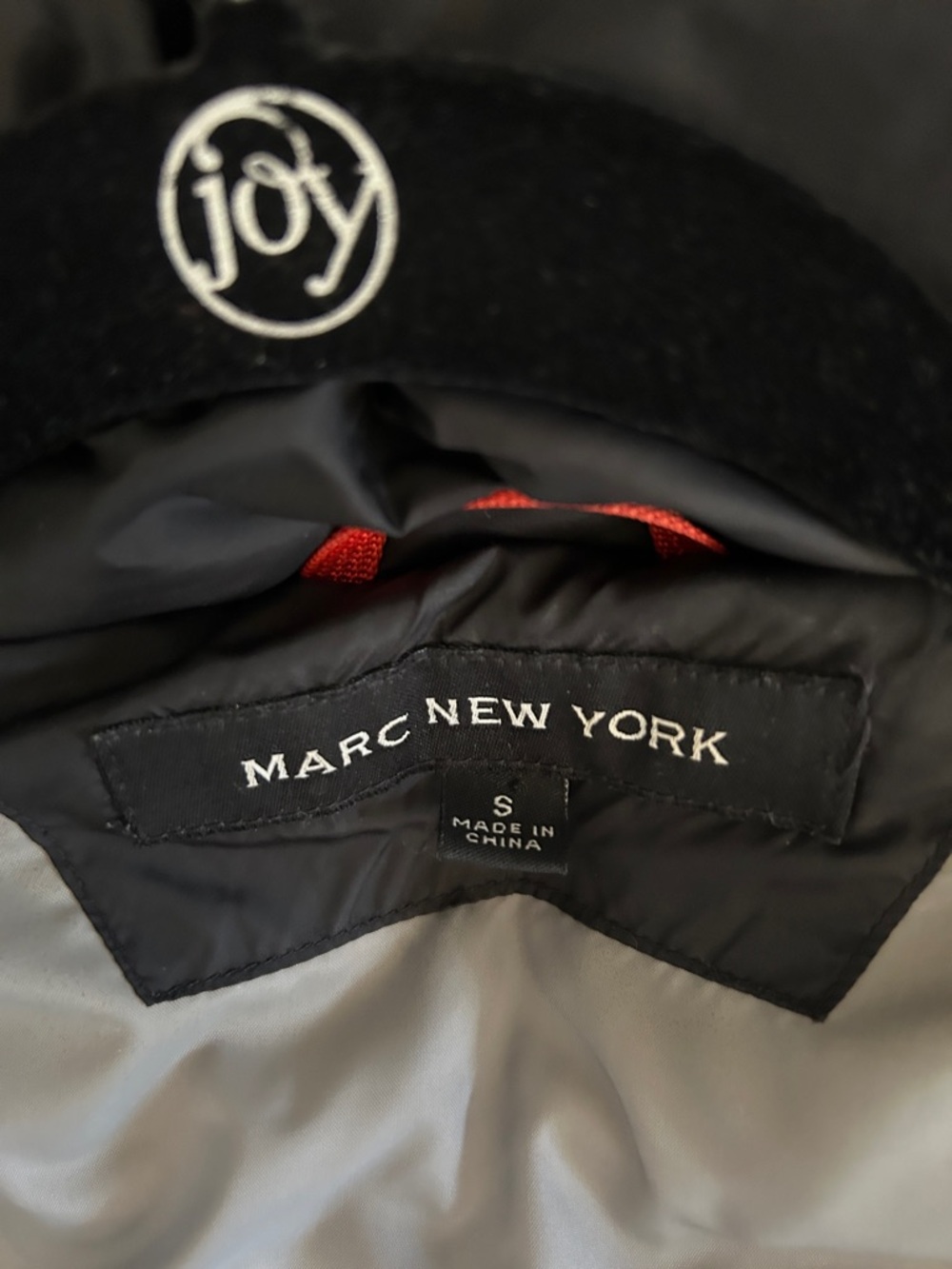 Marc New York Black Puffer Jacket with Orange Zip Accents - Picture 10 of 11